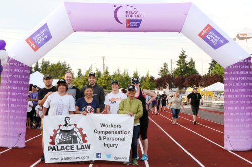 Palace Law under the Relay for Life Finish Line