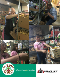 group of palace law volunteers at the foodbank